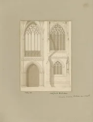 Intérieur de la cathédrale de Lichfield - Chœur: dessin sépia, 1819