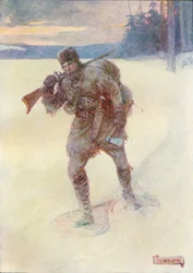Seul à travers la neige sans piste, vers 1908, vers 1920