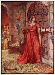 Catherine Douglas barrant la porte