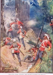 En criant leur cri de guerre, les Britanniques ont chargé la brèche