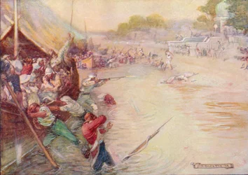 Les bateaux coincés dans la boue étaient une cible facile, 1908