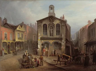 La vieille salle de justice, Leeds, vers 1825