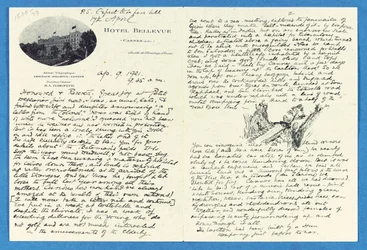 Lettre autographe à Col. H. W. Feilden, Hôtel Bellvue Cannes, 9 avril