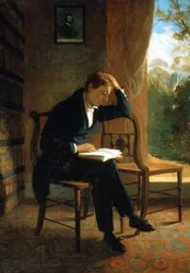 John Keats. Poète anglais (1795 à 1821). Peinture de Joseph Severn National Portrait Gallery Londres