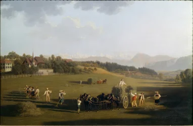 La fenaison près de Berne