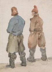 Deux pêcheurs vus de dos