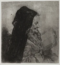 Vieille femme lisant, imprimé par Sigmund Abeles et Edmond Casarella