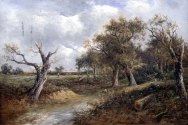 Paysage avec arbre mourant