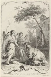 Abraham agenouillé devant les trois anges