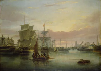 Le port flottant, Bristol, avec le pont de Prince Street