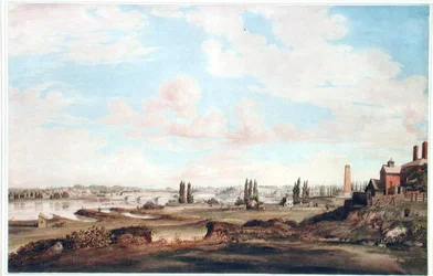Vue de Philadelphie et de la rivière Schuylkill, vers 1816