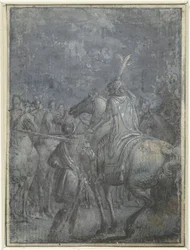 Commandant militaire à cheval avec d