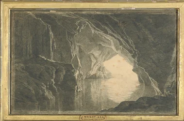 Une grotte dans le golfe de Salerne, soir, c.1800