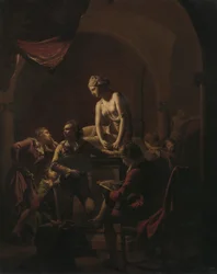 Académie à la lumière des lampes