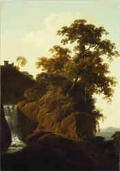 Paysage rocheux avec une cascade