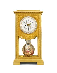 Régulateur de cheminée Louis XVI à remontage mensuel et temps solaire
