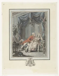 Jeune homme essayant de séduire une dame