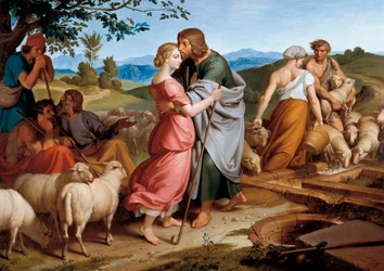 Jacob rencontre Rachel, la fille de Laban, près d