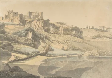 Genzano et le lac de Nemi, début du 19ème siècle