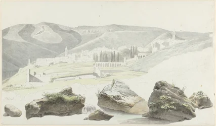 Paysage et vue de ville près de Tivoli