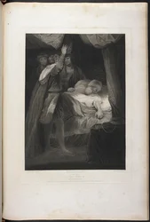 Deuxième partie du Roi Henri VI acte III scène III - Le roi Henri, Salisbury et Warwick ; le cardinal au lit