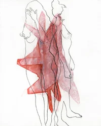 Formes fluides en rouge