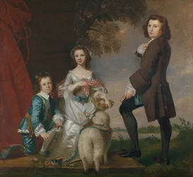 Thomas 1740-1825 et Martha Neate 1741-après 1795 avec son tuteur, Thomas Needham, 1748