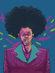 Fumeur afro passionné