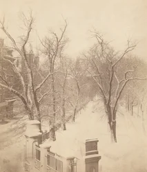 Scène de neige à Boston Common, années 1850 (photo)