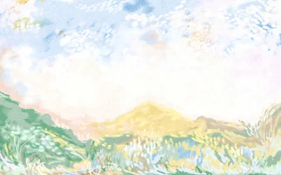 Paysage au pastel sec