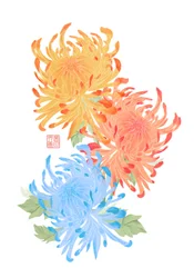 Chrysanthèmes asiatiques vibrants