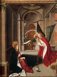 Annonciation, par Josse Lieferinxe (détail)