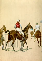 Chevaux et Jockeys, 20eme siecle (illustration)