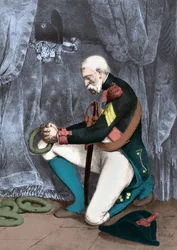 Un grognard devant le tombeau de Napoleon