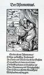 Un astronome avec un vers de Hans Sachs, pub. Francfort 1568