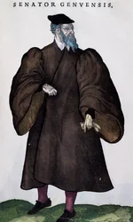 Sénateur génois, gravure de Habitus praecipuorum popularum