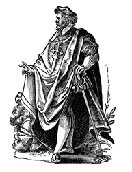 Chevalier templier en tenue de voyage, vers 1119 16ème siècle