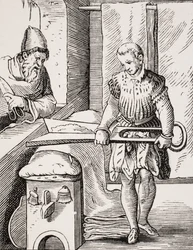Travailleur du textile, reproduction d