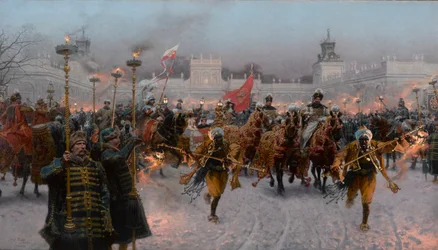 Départ de Wilanów de Jean III Sobieski et Marysienka, 1897