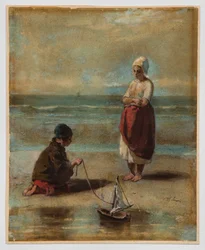 Enfants au bord de la mer