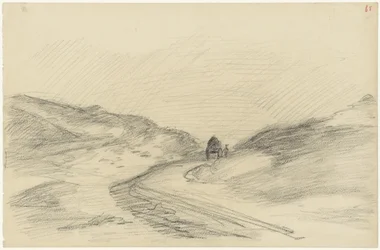 Chemin de dunes avec charrette