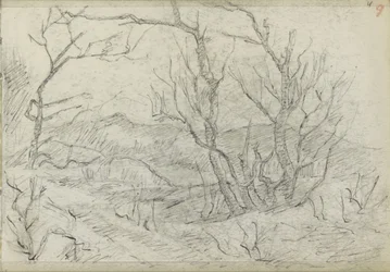 Paysage vallonné avec un groupe d