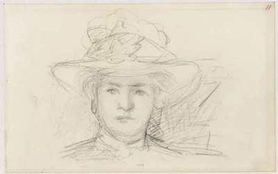 Tête de femme avec un chapeau