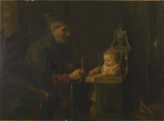 Vieil homme et bébé