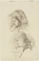 Deux têtes de femmes