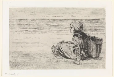 Fille au bord de la mer