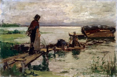 Au bord de la mer, XIXe ou début du XXe siècle