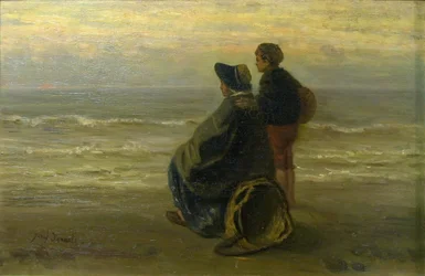 Mère et enfant sur un rivage, vers 1890