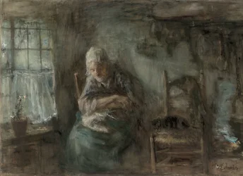 Vieille femme pêcheuse