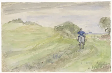 Cavalier sur un chemin de campagne